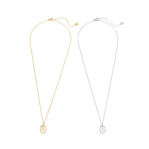 Collana con Ciondolo a O in Oro, Argento e Acciaio, Catena 45471 - Product Image 2