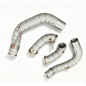 Collecteur d'échappement personnalisé pour BMW M5 F10 F15 M6 F06 F12 F13 F90 S63 4.4T avec bouclier thermique - Product Image 2