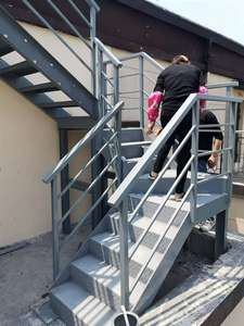屋根付き階段モダンストレートスチール構造 - Product Image 4