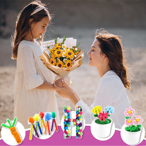 Bán Buôn Mầm Non Thủ Công Bộ Dụng Cụ Đa Màu Mờ Dây 8Mm Dày DIY Chenille Thân Cây Dính Thủ Công Ống Cleaner Set Giấy Thủ Công - Product Image 4