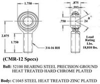 Kit de barre Panhard 3/4 X 3/4-16 avec embout 0.120, rotule à rotule, gauche + droite, pour doublure P0 Precision
