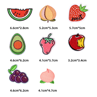 Prix de gros usine vente directe mode mignon fer sur broderie patchs fruits pour enfants vêtements