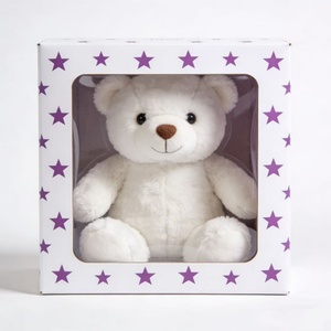 Caja de Regalo Transparente con Ventana, Hecha con Materiales Reciclados, Diseño de Puntos Rosados, Recubrimiento UV y Laminado Mate para Juguetes de Peluche y Regalos - Product Image 5