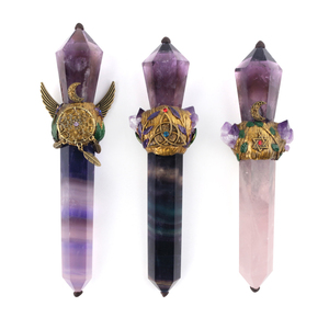 Bâton Magique Pharaon - Améthyste, Fluorite Arc-en-ciel, Quartz Rose - Bâton de Cristal Naturel - Product Image 5