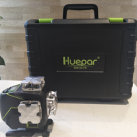 Niveau laser Huepar S04CG avec étui de transport rigide, fonction Bluetooth et mode impulsion extérieur, niveau laser 4D à faisceau vert 16 lignes