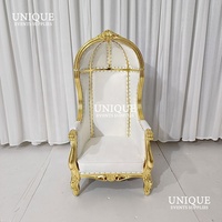 Cage à oiseaux romantique trône chaises Double places or rose pour mariage mariée marié fêtes d'anniversaire hôtel chambre salon