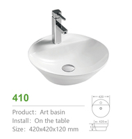 Lavabo ovale moderne en céramique blanche pour salle de bain, vasque à poser pour maison et hôtel