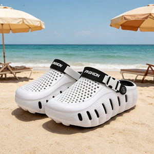 Sandalias Crocs Unisex con Plataforma, Transpirables, Punta Cerrada, Sin Cordones, Tacón Medio de 3-5 cm, Zapatos de Playa de Verano, Blanco, Negro, Azul, Verde, Caqui, Rosa - Product Image 4