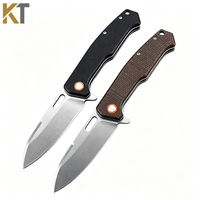 Couteau pliant à roulement à billes en acier D2, manche en G10 Linen Micarta, couteau utilitaire de survie EDC pour le camping en plein air
