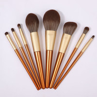 Ensemble de 8 pinceaux de maquillage professionnels en fibres synthétiques, OEM ODM, logo personnalisé, couleur, forme, taille, kit de pinceaux cosmétiques pour le maquillage de beauté
