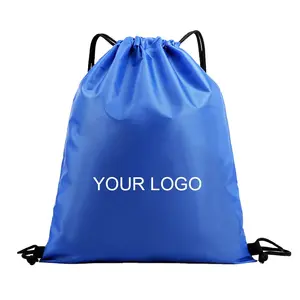 高品质聚酯拉绳包，带您自己的标志可折叠和可重复使用的运动聚酯背包
