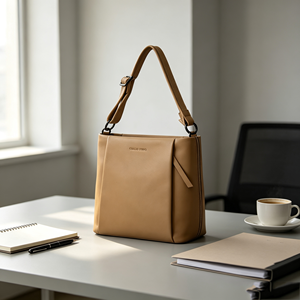 Ladies Large Capacity Leather Bucket <b>Bag</b> Minimalist Style Detachable <b>Strap</b> Work And Daily <b>Shoulder</b> <b>Tote</b> - Product Image 2