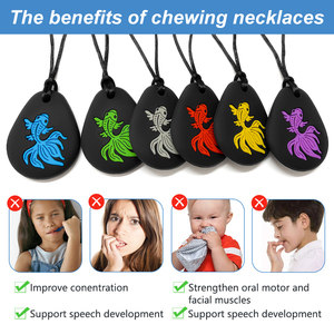 จี้ซิลิโคนรูปปลาสำหรับเด็กทารก ช่วยบรรเทาอาการคันเหงือก พร้อมเชือกคล้องคอ ปลอดสารพิษ เหมาะสำหรับเด็กออทิสติก - Product Image 6