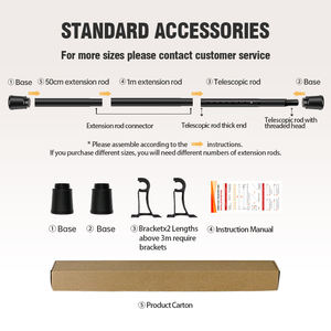 ARODDY-<span class=keywords><strong>Barre</strong></span> de Tension Romaine Moderne de 1.65 à 2.15m, Tringle à Rideau Télescopique de <span class=keywords><strong>Plafond</strong></span>, Extensible, en Fer, pour Fenêtres - Product Image 4