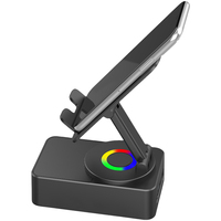 Haut-parleur Bluetooth 3-en-1 OEM avec support de téléphone et batterie externe, appairage TWS, sans fil 5.3, lumière RGB, 360° °   Rotation, portable pour téléphone