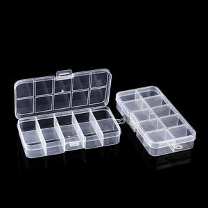 Boîte à pêche transparente à 10 compartiments, 17.5x9.8x4.5cm, avec couvercle, pour crochets, vis, rangement de bijoux, organisateur de bureau - Product Image 2