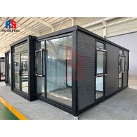 Maisonnette pliable et portable sur roues de 20 pieds, unité préfabriquée, espace de couchage pour camping en plein air, villa, maison mobile
