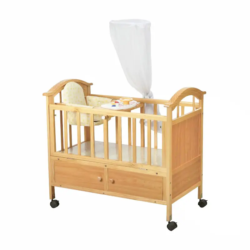New update frame adjustable baby swing bed for baby boy with guardrail beds wooden solid wood kid toddler bedding for girls