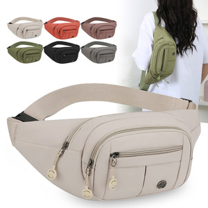 Men's Waist Bag Large Capacity Oxford Cloth Zipper Closure Solid Color Outdoor Cycling Running Sports Chest Bag - Product Image 2