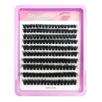 Kit d'extension de cils DIY fait main avec logo personnalisé, cils en grappe épais et volumineux 60D80D100D, courbure D, faux cils segmentés, marque privée