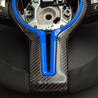 Volant M complet avec bande supérieure bleue et garniture en carbone pour BMW F01 F07 F10 F15 F20 F30 F31 F32 F33 F34 F35 F36 F80 F90