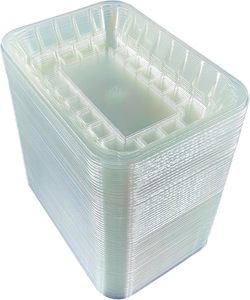 Bandeja de Embalaje de Alimentos Cuadrada Transparente, Desechable, Reciclable, Personalizable, de PET, Marca VANTUR, para Frutas, Venta al Por Mayor - Product Image 1