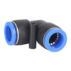 Raccord rapide PV-08 à angle droit 04 Composant pneumatique en plastique 6 Coude de tuyau d'air 10 Raccords rapides Vente en gros d'usine - Product Image 1