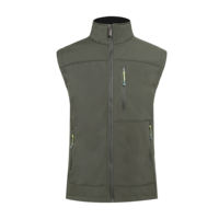 Veste d'extérieur sans manches coupe-vent personnalisée en softshell pour le travail pratique, gilet universel à fermeture éclair pour la randonnée et la pêche en hiver