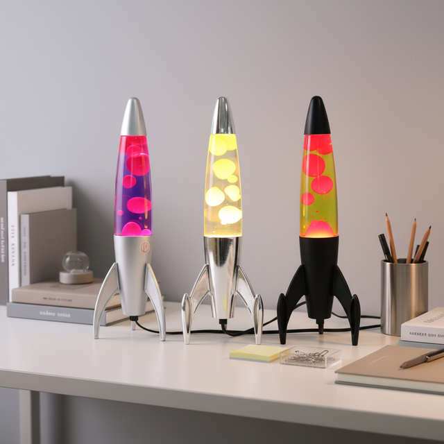 Rocket Lava Lamp Multi Color Changing Flash Party Christmas Gift Bedside Led Neon Lights