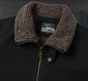 เสื้อแจ็คเก็ตขนแกะแฟชั่นระดับไฮเอนด์สำหรับผู้ชาย เสื้อโค้ทกันหนาวบุขนแกะ เสื้อแจ็คเก็ตผ้าฝ้ายสำหรับทำงาน - Product Image 4