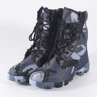 Chaussures de randonnée tactiques en cuir camouflage imperméables pour hommes, idéales pour le sport en plein air, la montagne, le désert, l'escalade et le camping.
