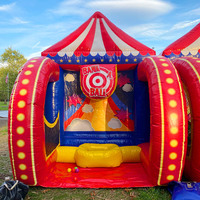 Terrain de jeu gonflable en PVC 4-en-1 Jeux interactifs populaires Location amusante avec souffleur pour carnavals Château gonflable