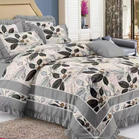 Ensemble de housse de couette de style vintage, de bonne qualité, 6 pièces, comprenant 1 housse de couette, 1 drap et 4 taies d'oreiller