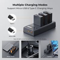K&F Concept Convient aux appareils photo Canon EOS 1100D 1200D, chargeur LCD 3 emplacements et ensemble de 3 batteries rechargeables LP-E10 pour appareil photo Canon