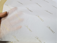 Papier de soie recyclé imprimé avec logo de marque de luxe bleu ciel personnalisé pour l'emballage cadeau, emballage design pour vêtements, fleurs