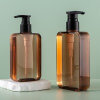 En stock – Bouteille carrée en PET ambré à paroi épaisse de 200 ml/300 ml avec bouchon à clapet (options noir/doré) pour médicaments et pilules
