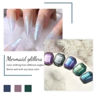 Gel pailleté sirène à marque privée, 8 couleurs, effet caméléon réfléchissant, très bonne qualité, 15 ml, pour fournitures d'art des ongles, vente en gros pour salons