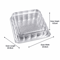 Boîte à gâteau jetable en plastique transparent pour la pâtisserie, l'emballage de sandwichs et la conservation alimentaire séparée