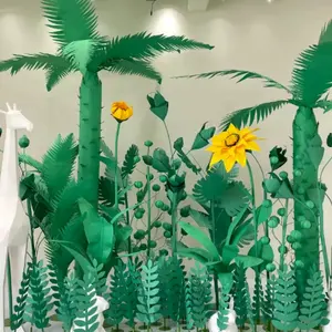 Q177 Bos Thema Decoratie Arrangement Bos Tropische Simulatie Planten Boom Papier Kunst Decoratie Activiteit Landschap Festival