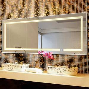 Factory Modern 3mm Thick Tempered Glass Adjustable Light LED Touch Sensors Standing <b>Wall</b> Hanging Decor Full Length <b>Mirror</b> - Product Image 5