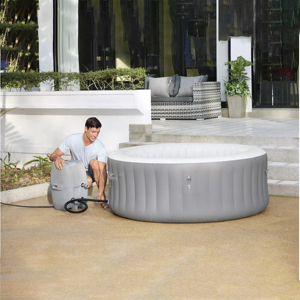 Cómoda <span class=keywords><strong>Piscina</strong></span> de Hidromasaje Inflable, Spa para 4 Personas, Bañera Redonda Grande - Product Image 3