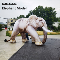 Grand Modèle d'Éléphant Gonflable Animaux Sauvages Géants Multicolores en Tissu Enduit PVC Facile à Installer Ballon pour Carnaval et Zoo