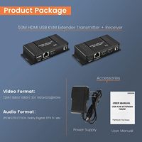 Extenseur Ethernet USB HDMIKVM 60M, câble Cat 5e/6/7, 1080P, alimentation POC