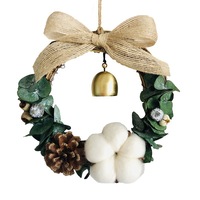Couronne de fleurs de gypsophile éternelle DIY, pendentif rond fait main, décorations suspendues pour voiture, décoration murale intérieure, cadeau créatif