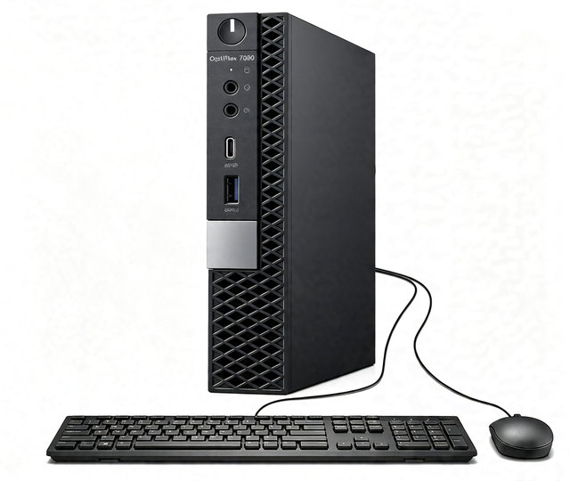 Optiplex 7060 Micro Business Mini PC 2.0 4.4GHz 8GB RAM M.2 SSD Small Form Factor Desk Case Monitor Setup