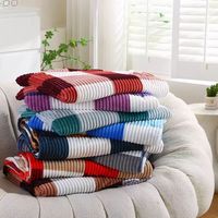 Couverture en polaire jacquard personnalisée ultra douce en polyester, toutes saisons, diverses couleurs et tailles, pour la maison, le canapé, le lit, le bureau