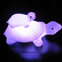 Veilleuse, lampe de nuit LED portable pour enfant et mère tortue tortue avec lampe flash changeante à 7 couleurs, veilleuse