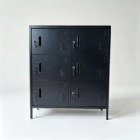 Armoire de rangement métallique à 6 portes avec serrure à clé et portes ventilées pour salle du personnel, fournie par l'usine