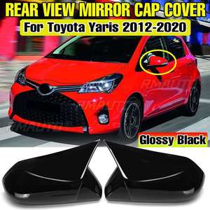 2Pcs Side <b>Mirror</b> Cover Cap for Toyota Yaris 2012 2013 2014 2015 2016 2017 2018 2019 2020 <b>Door</b> Wing Rearview <b>Mirrors</b> Accessories - Product Image 1
