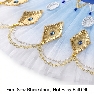Tutú de Ballet Azul Degradado con Pedrería de Pavo Real, Tutú de Ballet Profesional para la Hija del Faraón, Disfraz de Ballet Le Corsaire - Product Image 2